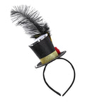 Diadema Mini Sombrero de Copa con Plumas