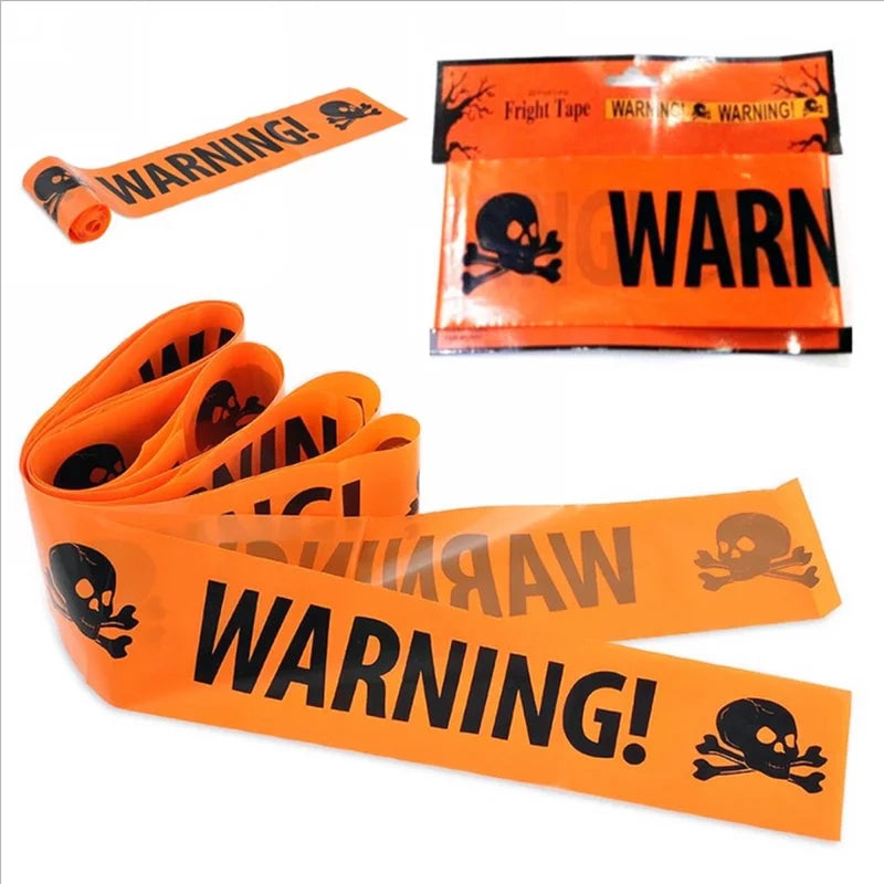Cinta de Advertencia de Halloween con Calaveras