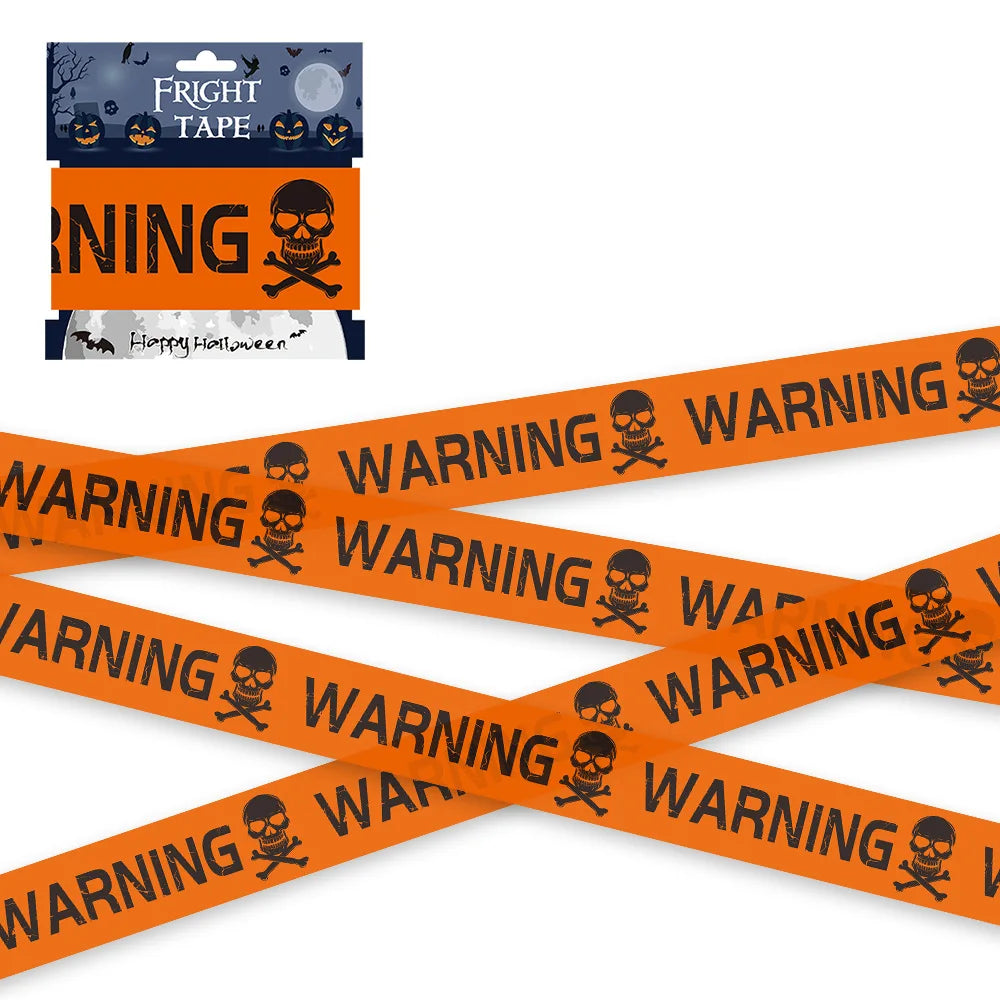 Cinta de Advertencia de Halloween con Calaveras