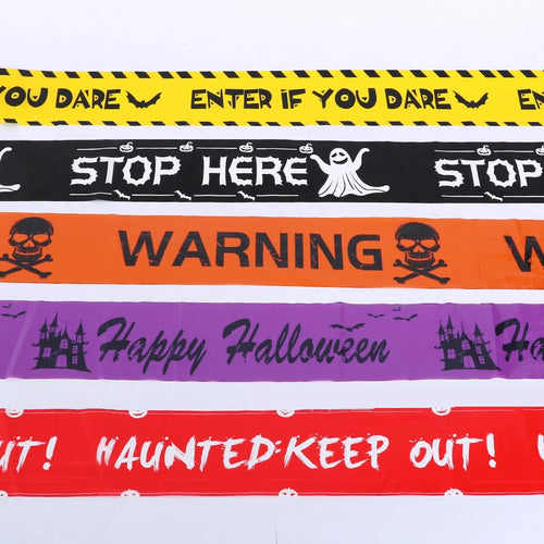 Cinta de Advertencia de Halloween con Calaveras